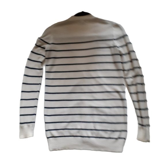 Madewell white w/black stripes cardigan sweater. - Picture 2 of 6